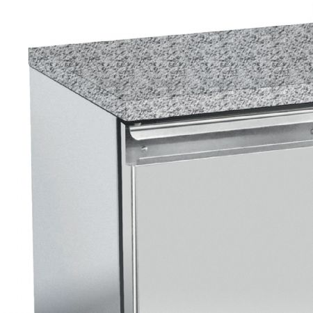 Table frig., vent., 2 portes EN 600x400 - Top en granit (Sans groupe) 1295x800x880/900 mm