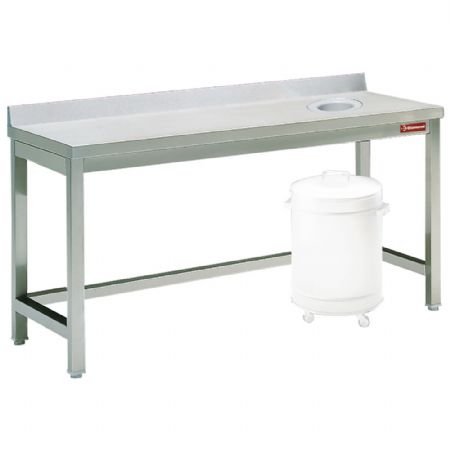 Table   dbarrasser avec vide ordure et dosseret - 1000 x 700 x 880/900(+100)mm