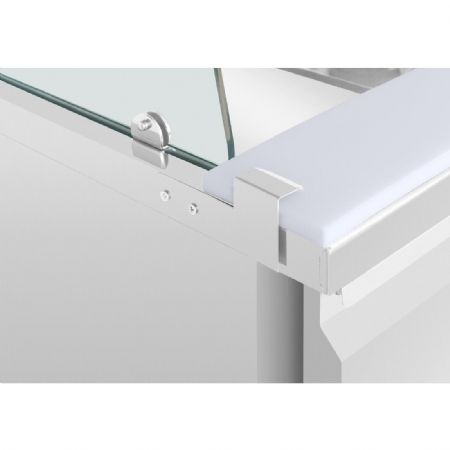 Comptoir  salade GN avec pare-haleine carr 2 portes 2xGN 1/1 - 1360x700x1360 mm