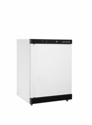 Mini armoire conglateur professionnelle blanche avec une porte pleine 120 L - 600 x 585 x 855 mm