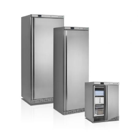 Armoire conglateur professionnelle inox avec une porte pleine 340 litres - 600 x 585 x 1855 mm