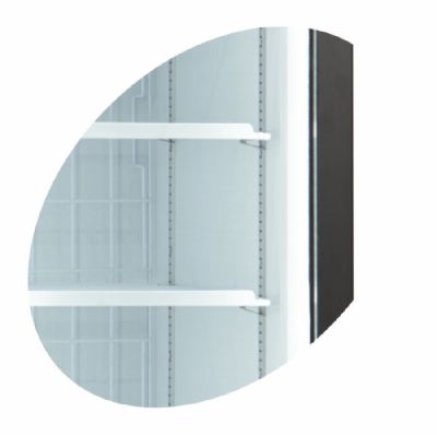 Vitrine conglateur verticale professionnelle noire avec 3 portes vitres battantes - 1600 x 762 x 2073 mm