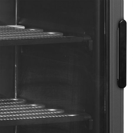 Conglateur vitr gauche vertical pour supermarch 300 L Noir - 595x640x1840 mm