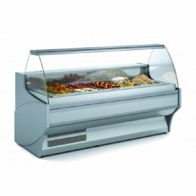 Vitrine saladette snacking vitre double droite avec bain-marie chaud - 1305x1100x1235 mm