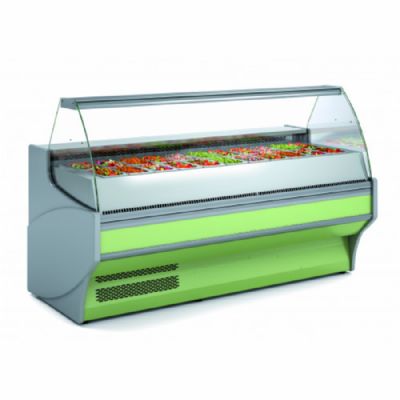 Vitrine saladette snacking ventile vitre double droite avec bacs rfrigrs - 1305x1100x1235 mm