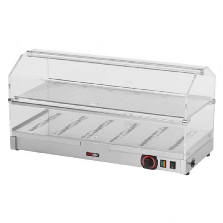 Vitrine pour cuisines professionnelles chauffe  deux tages 80x35 cm