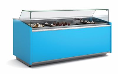 Vitrine ptisserie fond plat positive -1/+5 C avec vitre droite - 2005x1000x1085 mm