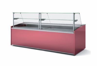 Vitrine ptisserie fond plat positive -1/+5 C avec vitre droite et 1 tagre - 2005x1000x1290 mm