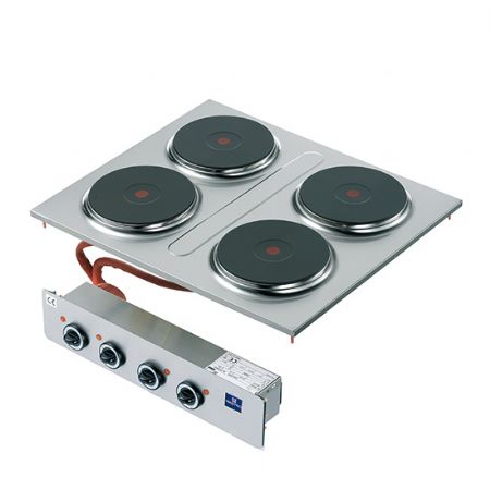 Plan de cuisson professionnel lectrique intgr 4 plaques