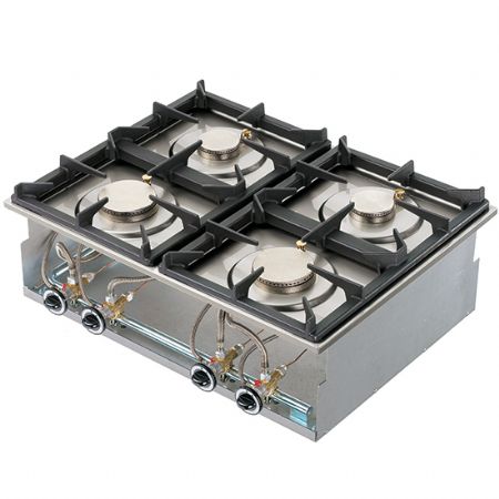 Plan de cuisson professionnel  gaz intgr 4 brleurs