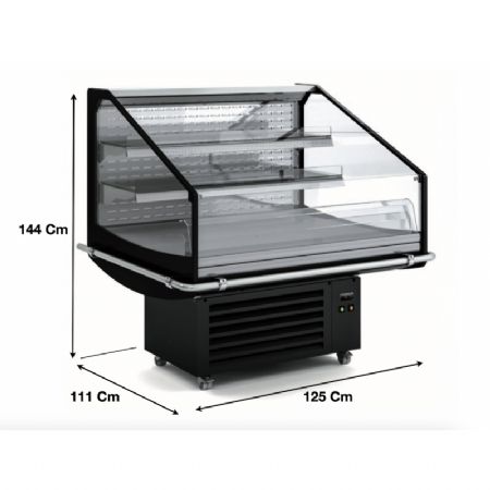 Vitrine ilt libre-service positive rgime M2 avec 2 tagres - 1250x1197x1440 mm