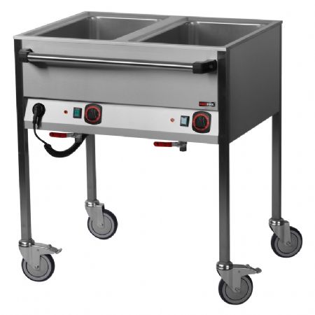 Bain marie pour cuisines professionnelles lectrique 2 GN 1/1 commande sur le ct long