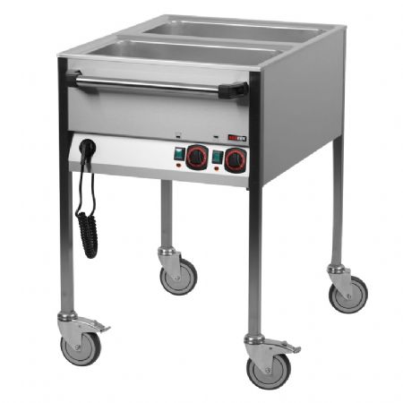 Bain marie pour cuisines professionnelles lectrique 2 GN 1/1 commande sur le ct court