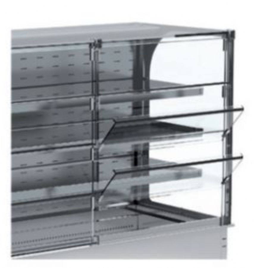 Vitrine murale rfrigre droite  encastrer 3 GN 1/1-150 avec clapets battants self-service - 1080x695x1560 mm