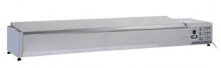 Vitrine horizontale rfrigre GN1/3 inox couvercle acier inox 83L - 2000x395x282 mm