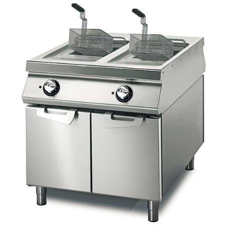 Friteuse professionnelle lectrique 13+13 litres sur coffre avec portes