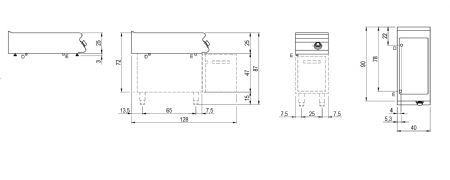 Bain-marie professionnel lectrique  poser GN 1/1+1/3