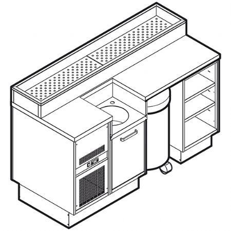 Module professionnel Sashimi 1200 avec bac  glace et lavabo