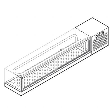 Vitrine  sushis rfrigre longueur 1500 mm avec refroidissement statique +1/+6C