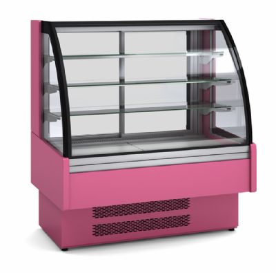 Vitrine comptoir bombe positive +2/+8 C avec 3 tagres - 1300x730x1379 mm