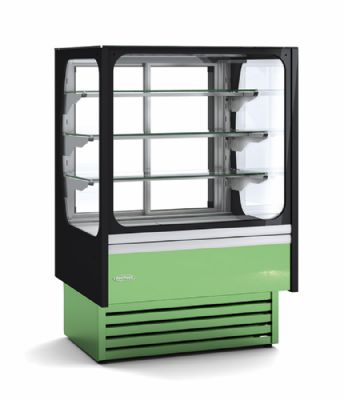 Vitrine haute comptoir snack positive +2/+8 C avec vitre droite et 1 tagre - 1300x710x1380 mm