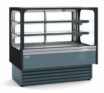 Vitrine comptoir snack positive +2/+8 C avec vitre droite et 1 tagre - 1300x710x1195 mm