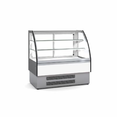 Vitrine comptoir ouverte bombe positive +2/+8 C avec 2 tagres - 1262x710x1200 mm