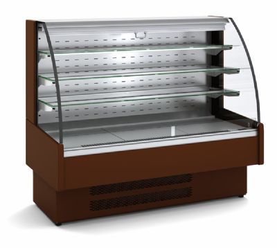 Vitrine comptoir libre service positive rgime m1 avec vitre courbe - 1300x730x1379 mm