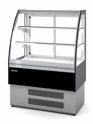 Vitrine comptoir bombe positive +2/+8 C avec 2 tagres - 912x710x1200 mm