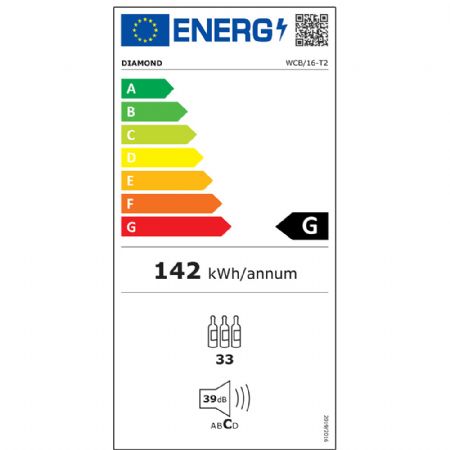 Vitrine cave  vins porte en acier inox 140 Lt - 2 temprature - noire