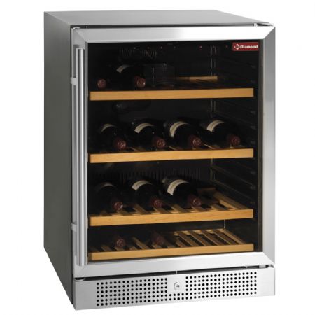 Vitrine cave  vins, ventile, porte en acier inox, 160 Lt., BLACK 595x570x820 mm