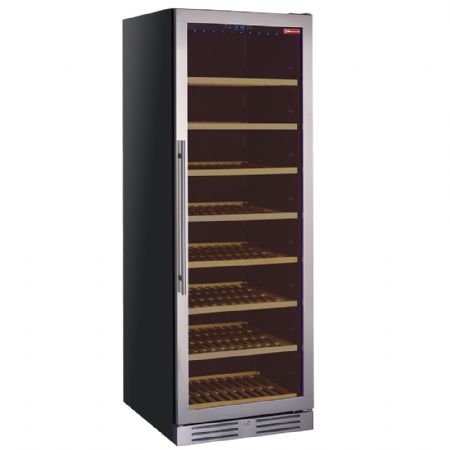 Vitrine cave  vins porte en acier inox 470 Lt. - noire