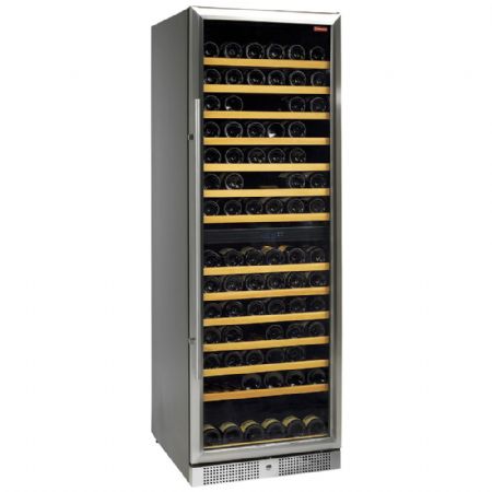 Vitrine cave a vins, ventile, 375 Lt., porte en acier inox, 2 T, BLACK 595x680x1760 mm