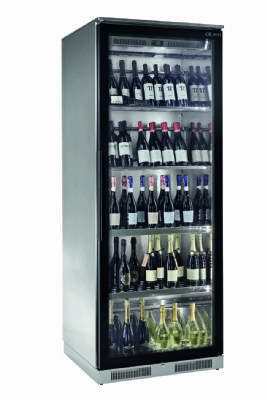 Vitrine  vin professionnelle positive avec 1 porte - 176 bouteilles - 810x700x2100 mm