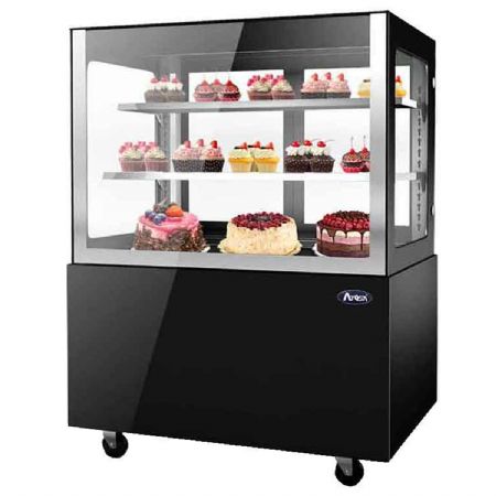 Vitrine de comptoir rfrigre noire pour ptisserie service arrire 400 L - 1500x660x1200 mm