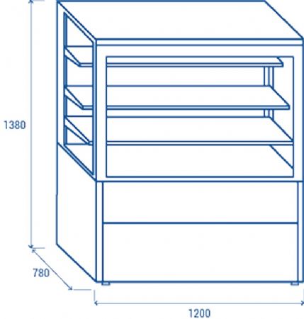 Vitrine rfrigre noire statique positive -1/+7 342 L - 1200x780x1380 mm