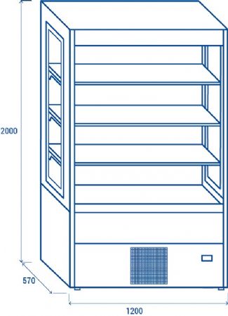 Armoire murale noire rfrigre 427 L positive -1/+7 - 1200x570x2000 mm