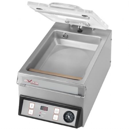 Machine sous vide, couvercle bomb, cuve acier inox  - 4 m3/h 279x440x252/550 mm