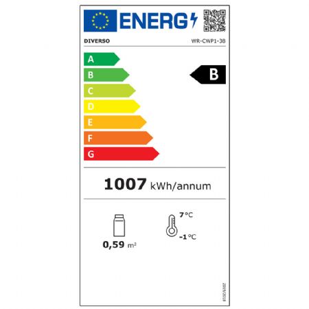 Vitrine cave  vins 300 Lt 1 temperature - noire