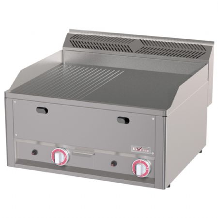 Plaque de cuisson double 1/2 lisse 1/2 rainure gaz  poser