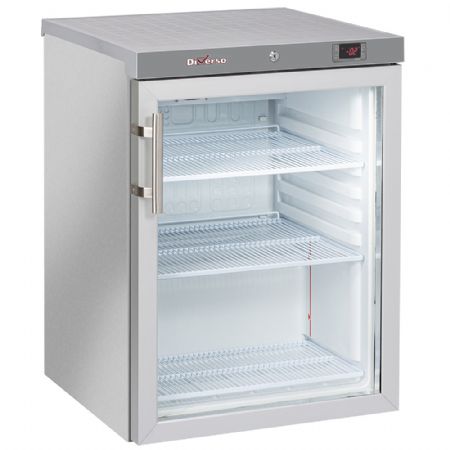 Frigo porte vitre 200 Lit. acier inox