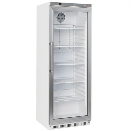 Armoire frigorifique porte vitre ventile 400 Litres - blanc