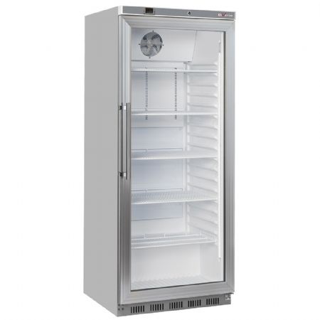 Armoire frigorifique GN 2/1 porte vitre 600 L inox