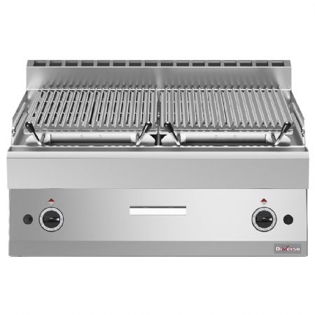 Grill pierre de lave 1/1 module grille en fonte double face