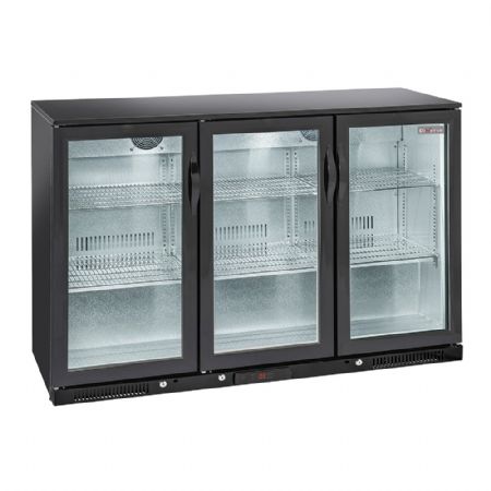 Arrire de bar rfrigr avec 3 portes vitres battantes - 320 litres