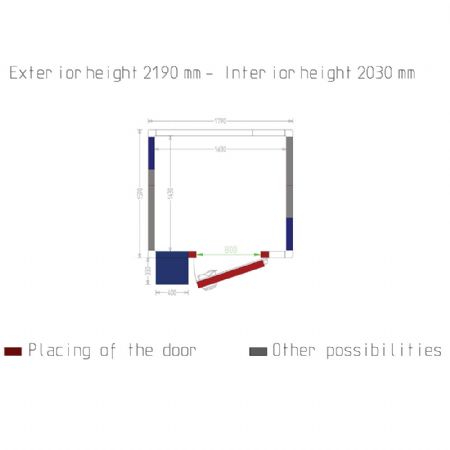 Chambre ISO 80mm avec groupe dimensions interieures 1630 x 1430 x h2030mm - volume 4,73m