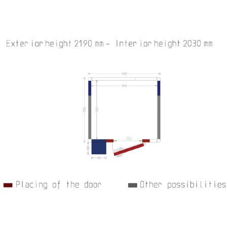 Chambre ISO 80mm avec groupe dimensions interieures 1830 x 1630 x h2030mm - volume 6,06m