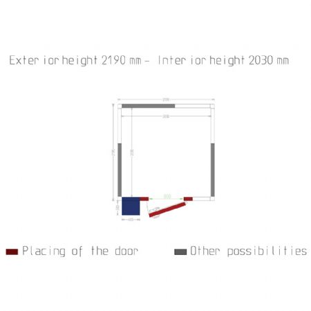 Chambre ISO 80mm avec groupe dimensions interieures 2030 x 2030 x h2030mm - volume 8,37m