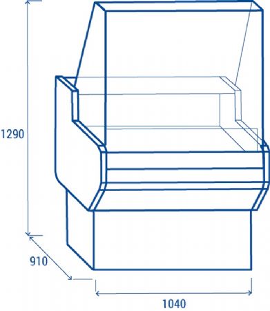 Comptoir rfrigre vitre droite noire positif -1/+7 80 L - 1040x910x1290 mm