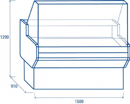 Comptoir rfrigre vitre droite noire positif -1/+7 120 L - 1500x910x1290 mm